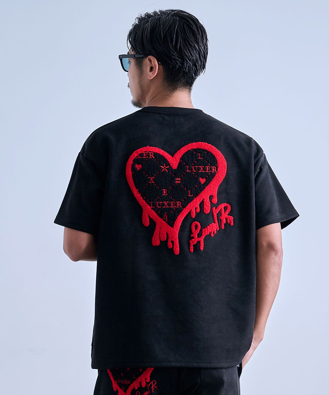 LUXE／R(ラグジュ)ドロップサガラハートスウェード半袖Tシャツ