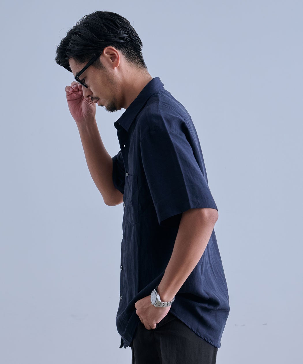 BENUSTA(ベヌスタ)リネン混半袖シャツ