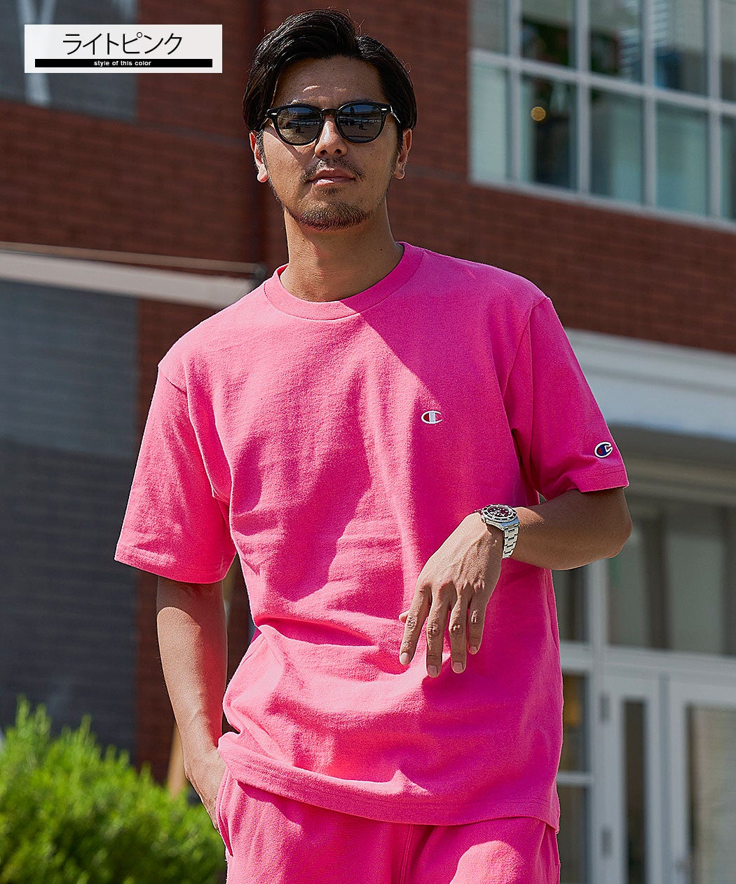 Champion 速乾 ショートスリーブモックネックシャツ、ショートパンツセット Champion(チャンピオン)SHORT SLEEVE T-SHIRT