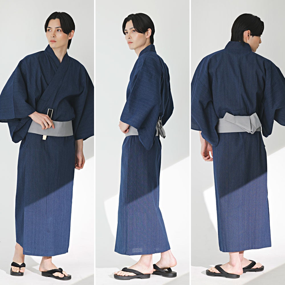 CavariA(キャバリア)浴衣(浴衣+帯+下駄+扇子+腰紐5点セット)/全11色