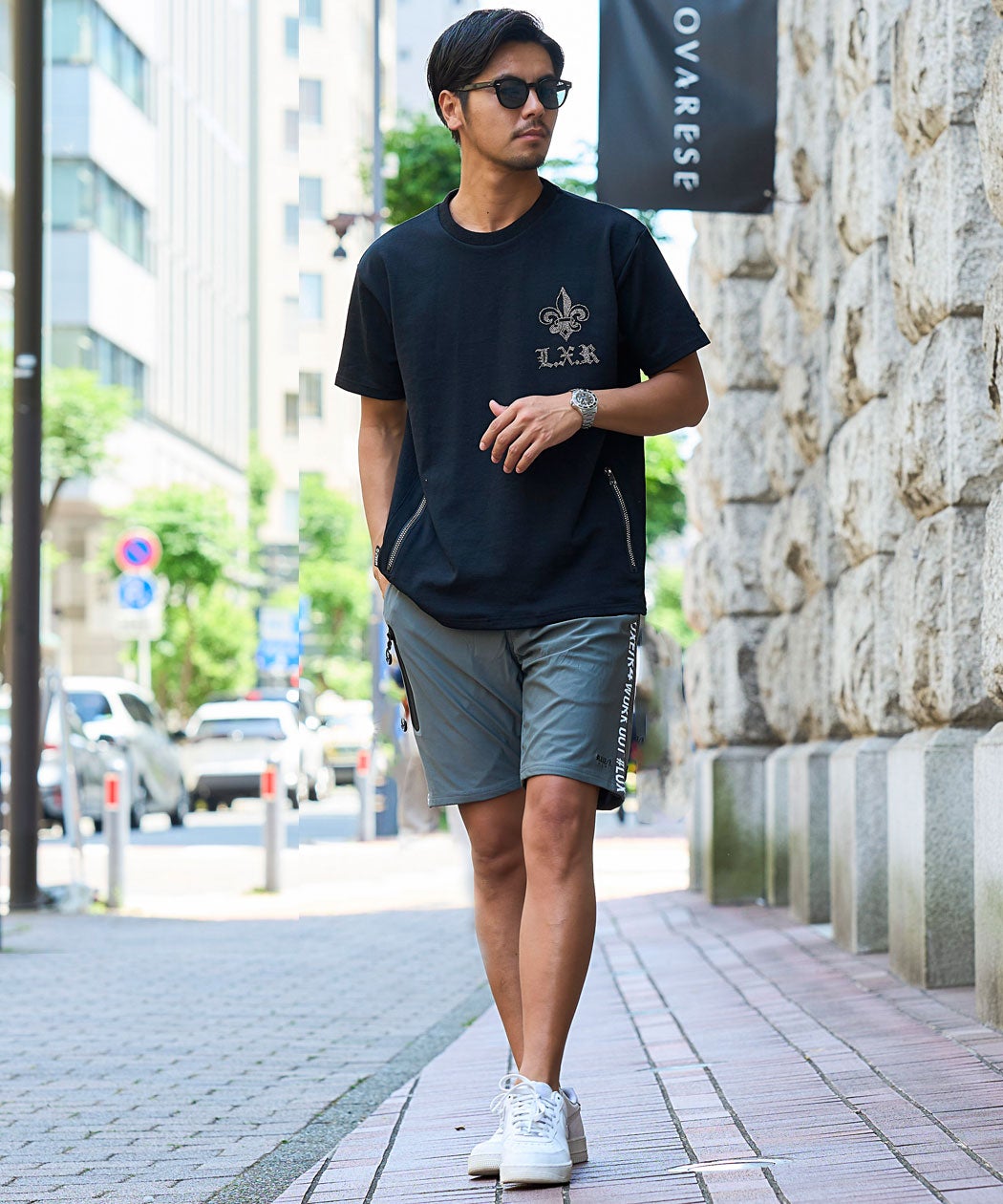 LUXE／R(ラグジュ)ラインストーンポンチ半袖Tシャツ