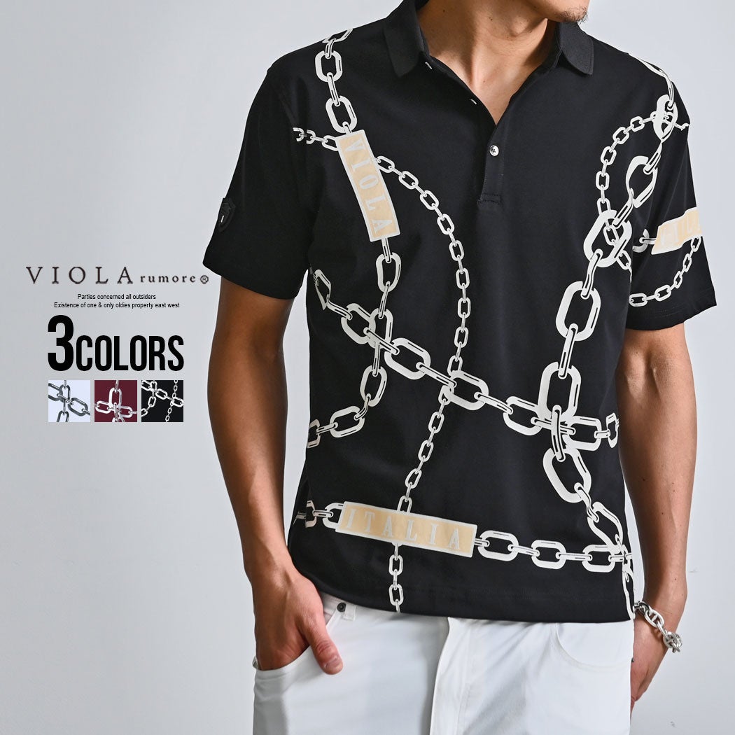 VIOLA(ヴィオラ)総柄PRINTポロシャツ