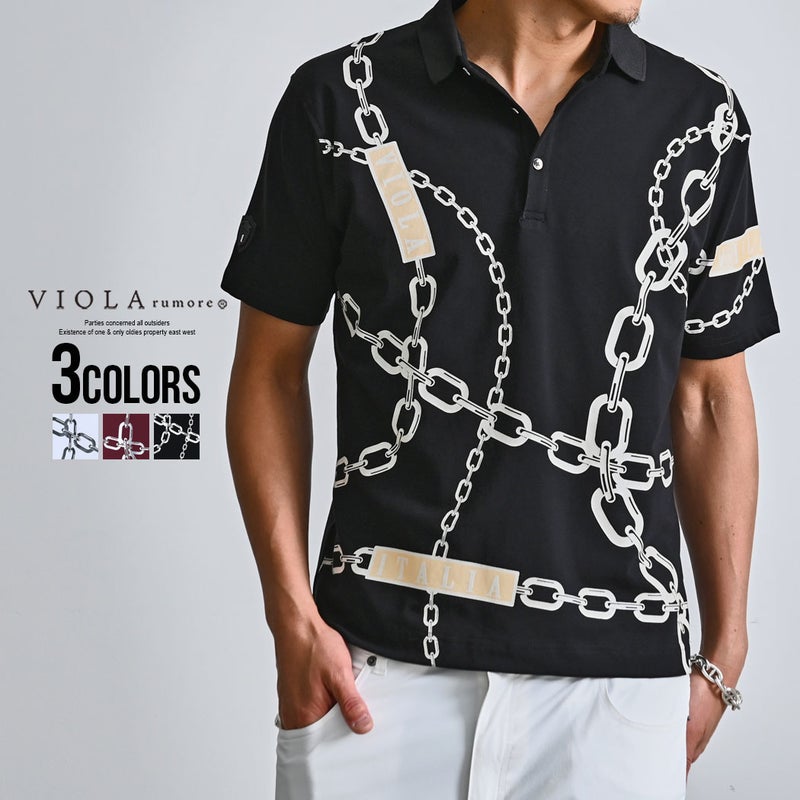 VIOLA(ヴィオラ)総柄PRINTポロシャツ