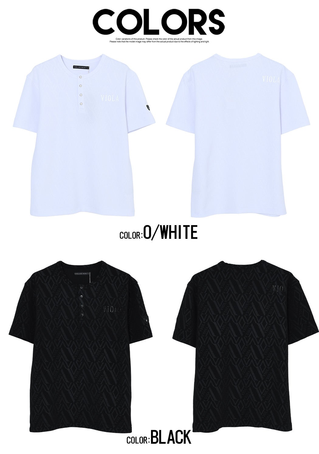 VIOLA(ヴィオラ)JQPRINTヘンリー半袖Tシャツ