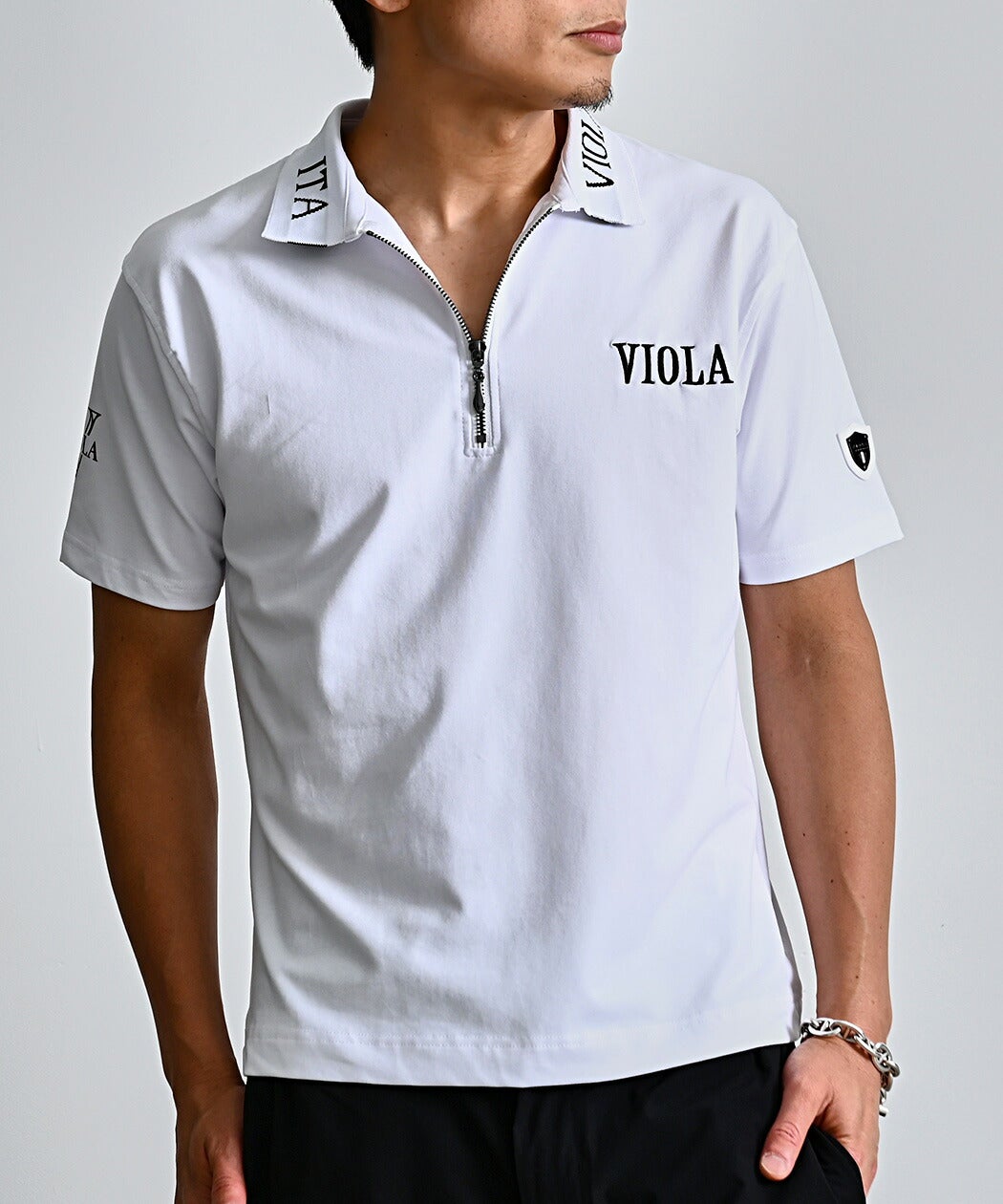ホノルル『ワイアラエ Waialae』オリジナルポロシャツ VIOLA(ヴィオラ)PRINT ZIPポロシャツ