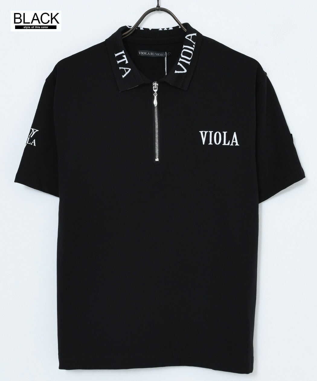 VIOLA(ヴィオラ)PRINT ZIPポロシャツ