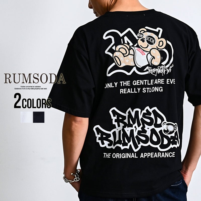 RUMSODA(ラムソーダ)RS天竺pt×ツイルアップリケ刺繍セミBIGクルー半袖Tシャツ