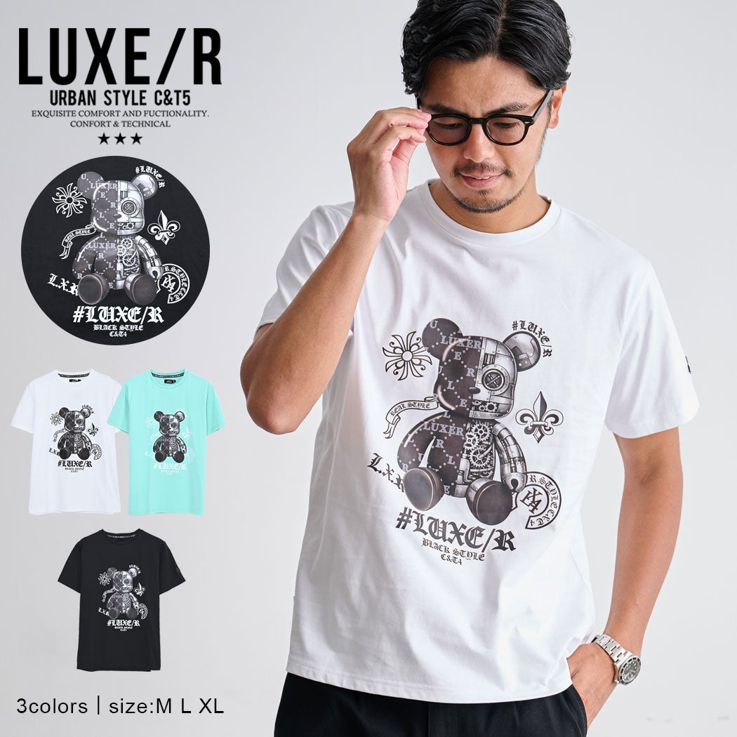  LUXE／R(ラグジュ)転写ロボットベア半袖Tシャツ
