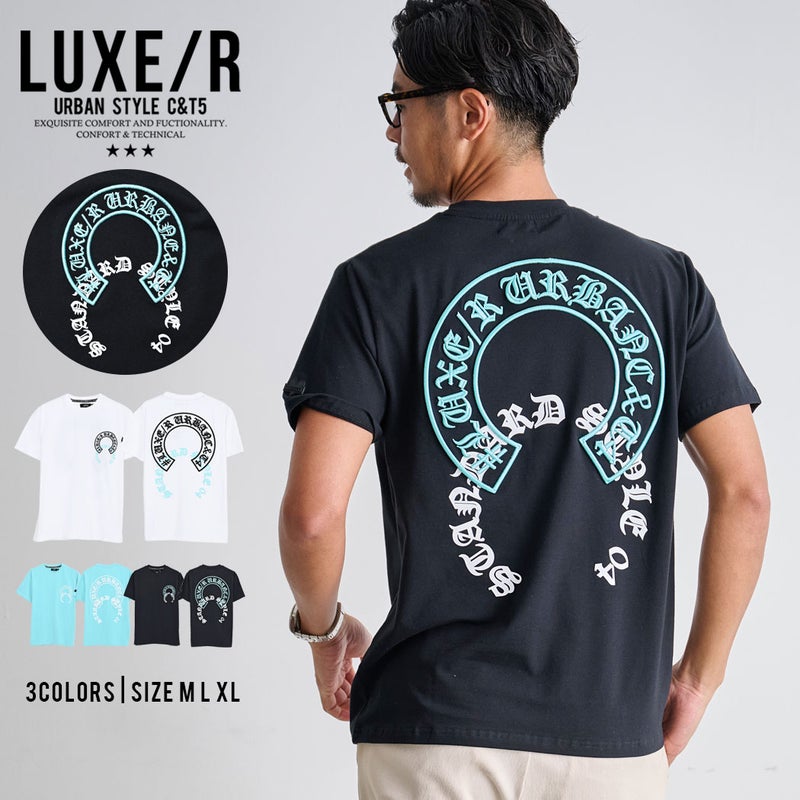 LUXE／R(ラグジュ)サークルロゴ刺繍半袖Tシャツ