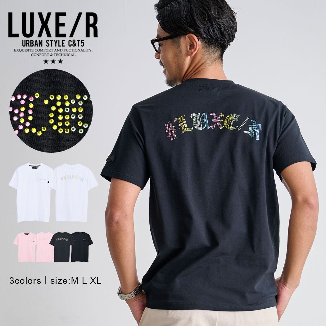LUXE／R(ラグジュ)レインボーラインストーン半袖Tシャツ