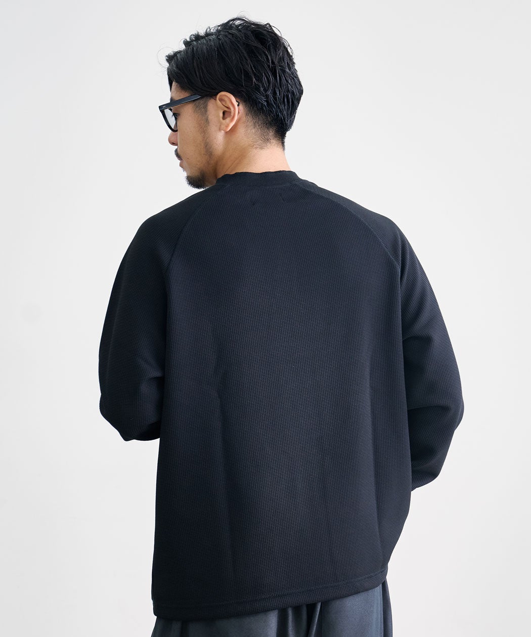 CavariA(キャバリア)スピンドルワッフルヘンリーネック長袖Tシャツ