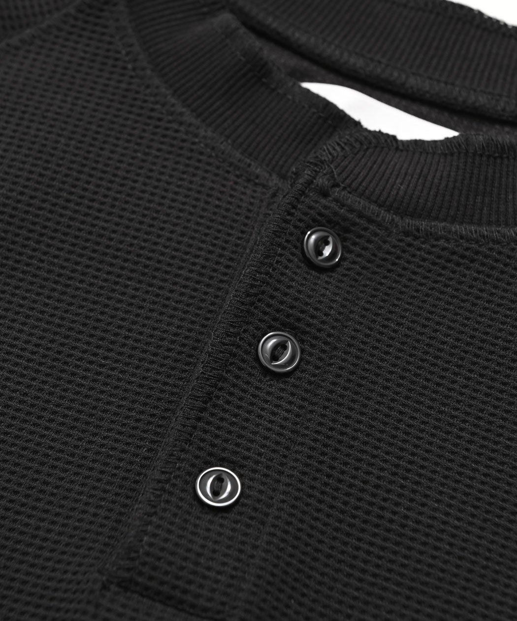 CavariA(キャバリア)スピンドルワッフルヘンリーネック長袖Tシャツ