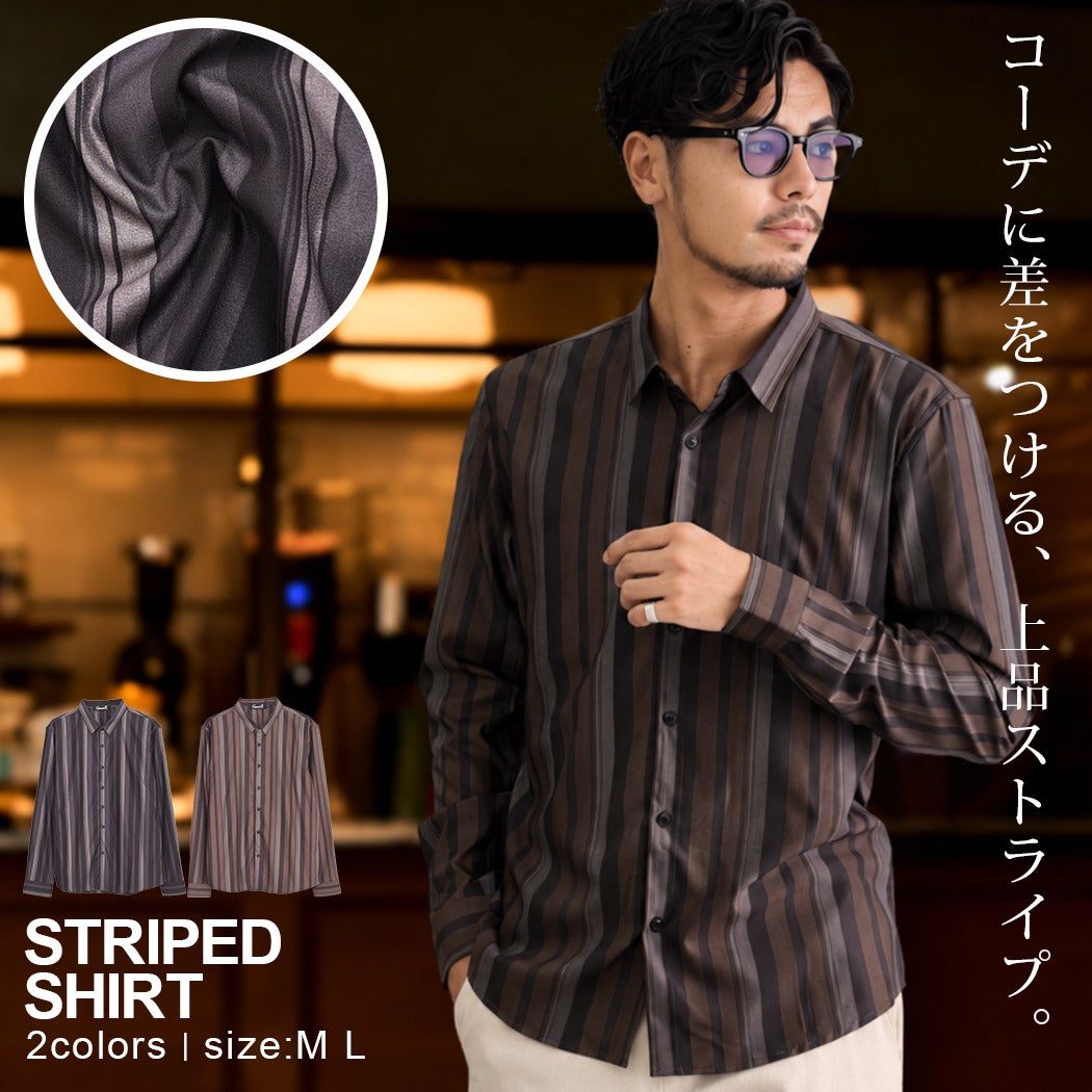 CavariA(キャバリア)ストライプレギュラーカラーシャツ
