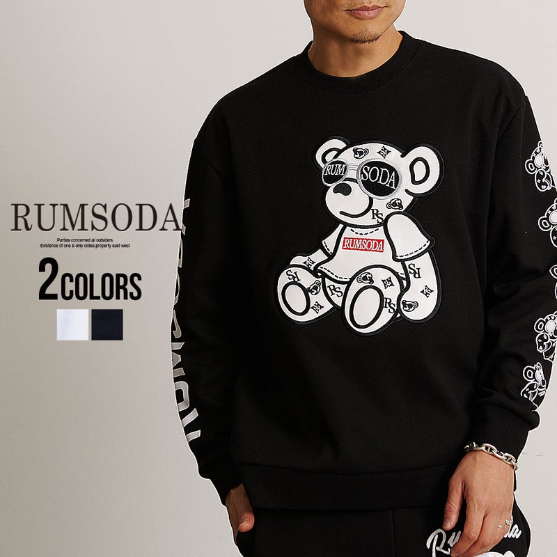 RUMSODA(ラムソーダ)ダブルフェイス Pt×PUアップリケ刺繍 トレーナー