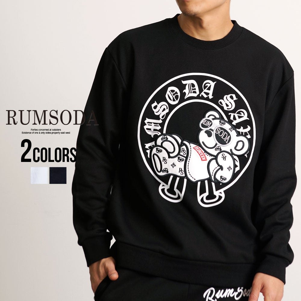  RUMSODA(ラムソーダ)ダブルフェイスPt×ツイルアップリケ刺繍トレーナー/全2色