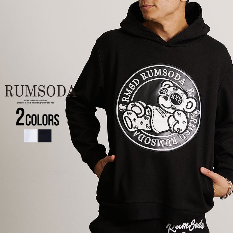 RUMSODA(ラムソーダ)ダブルフェイス PUアップリケ刺繍 トレーナー/全2色