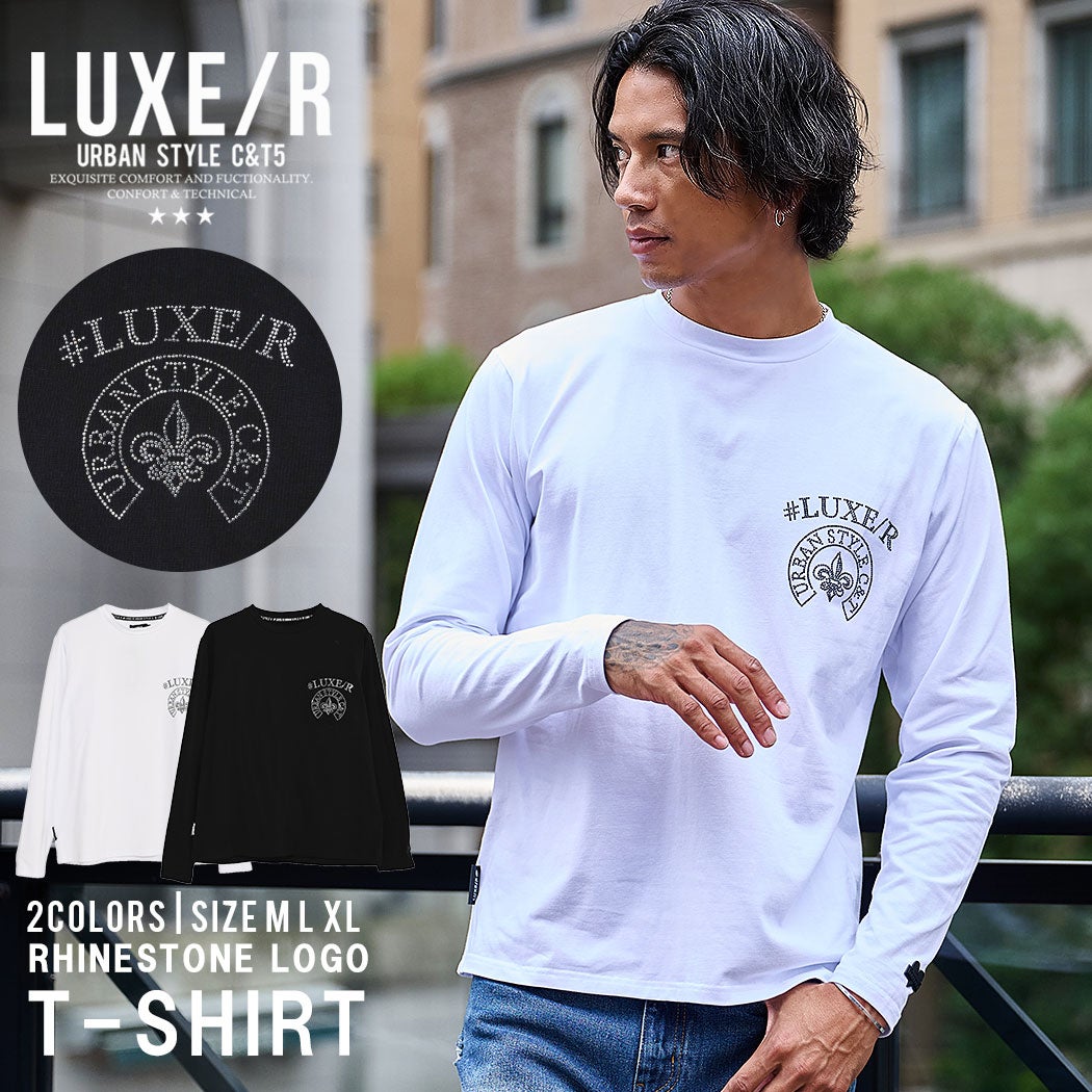 LUXE／R(ラグジュ)ラインストーンロゴデザインロンTEE